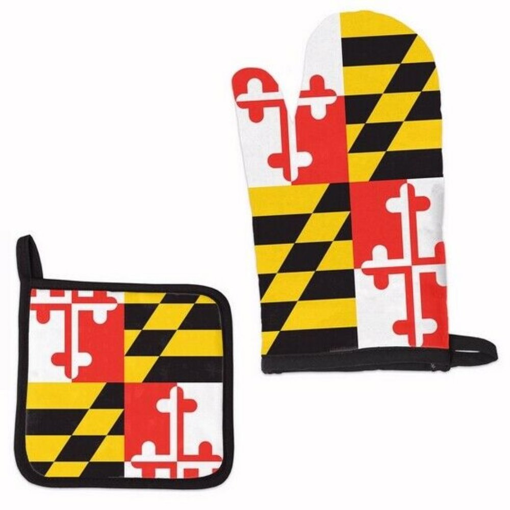 Maryland Flag Kitchen Set Mitten & Pot Holder NEW FAST SHIP